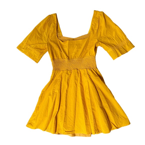 Lovers + Friends Miji Mini Cut Out Dress Yellow Sunflower Women’s Small NWOT - Picture 2 of 7